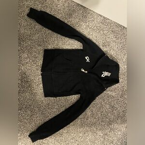 GK SPORT WARM UP JACKET CHILD SIZE 6 BLACK white embroidered logo EUC